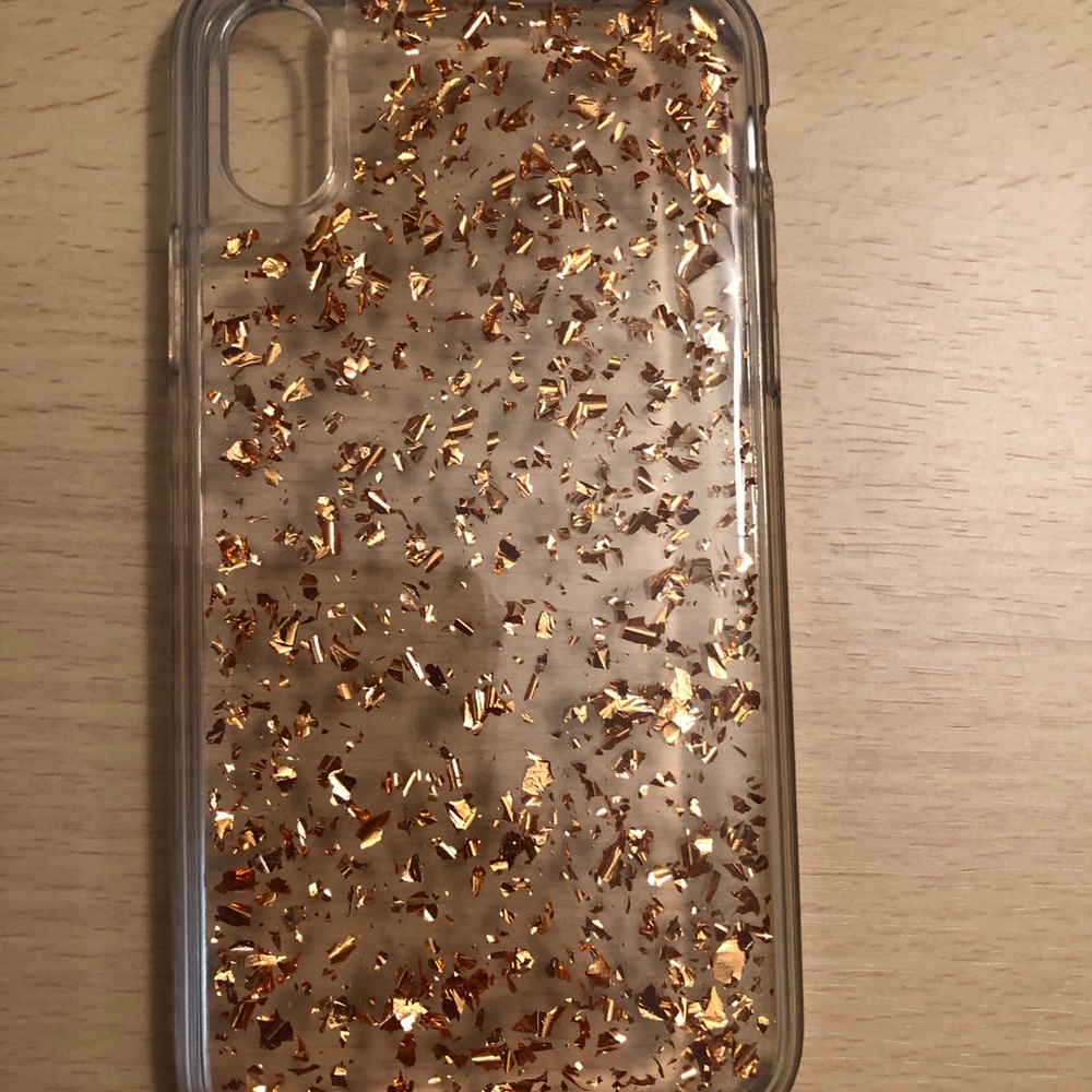 iPhone X gold flake case